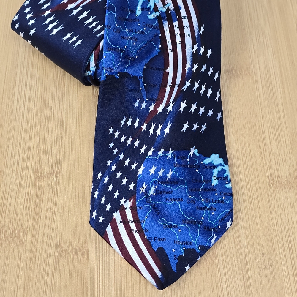 USA Flag Silk Tie